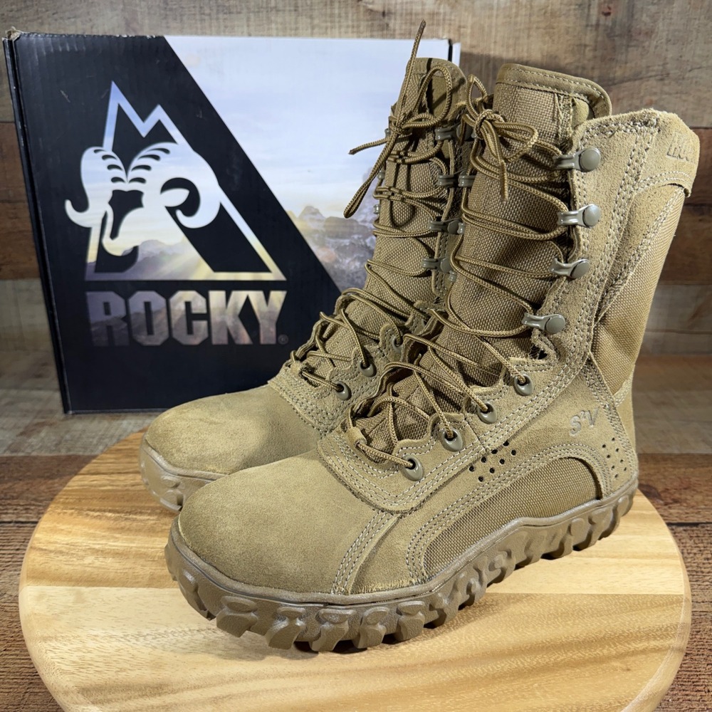 Rocky Combat Boots Men 7.5 Brown Tactical S2V Steel Toe Military Vibram USA